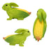 Green And Yellow Whimsical Resin Corn Rabbit Garden Statue - Unique Outdoor Yard Art Figurine with Decorative Sign