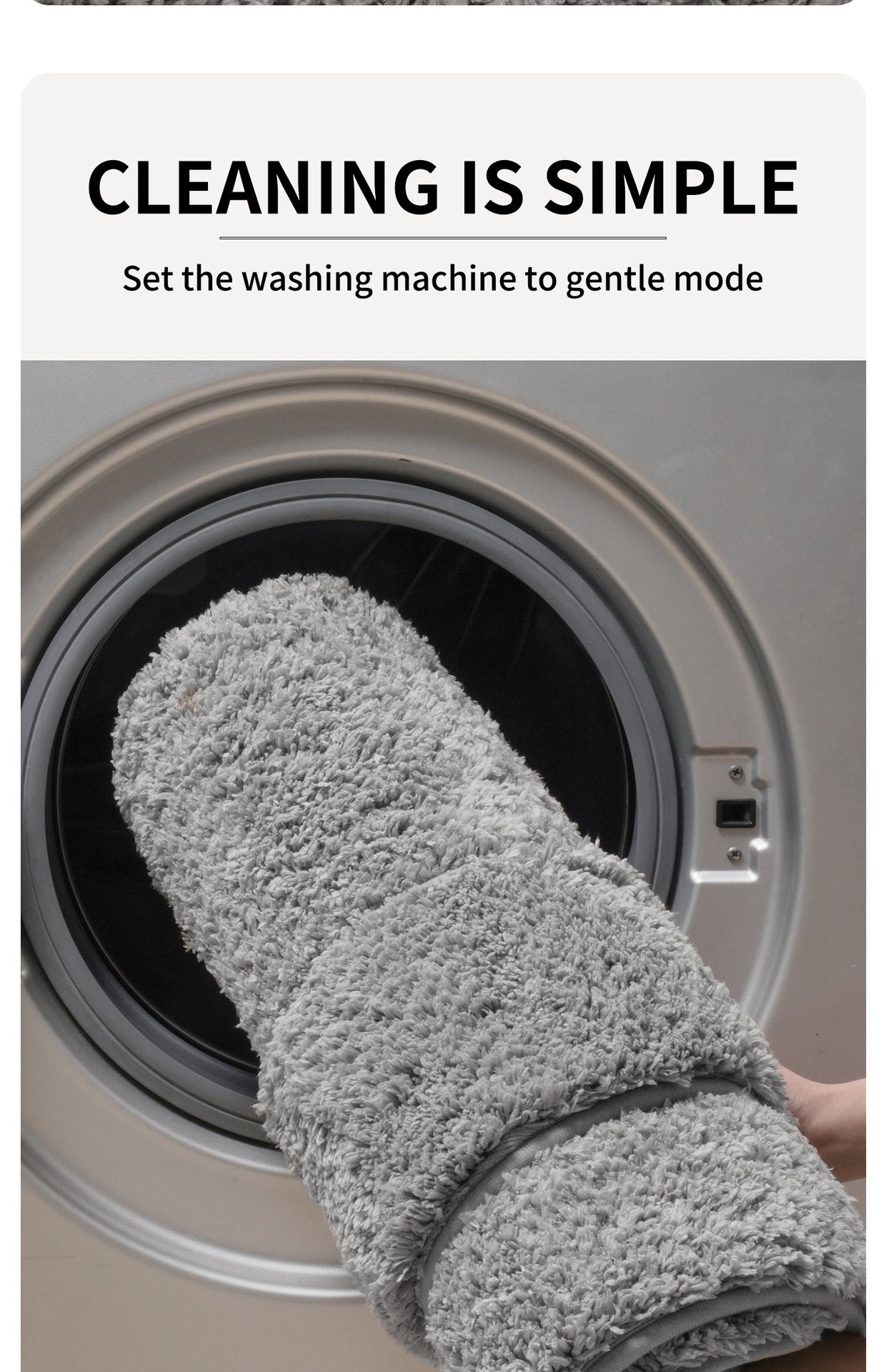 Grey Ultra Absorbent Plush Bath Mat - Non-Slip Bathroom Rug with Innovative Foot Drying Pocket