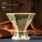 Beige and Green Artistic Hexagonal Ceramic Coffee Cup & Stand Set - 180ml Nordic Design Drip Glaze Mug