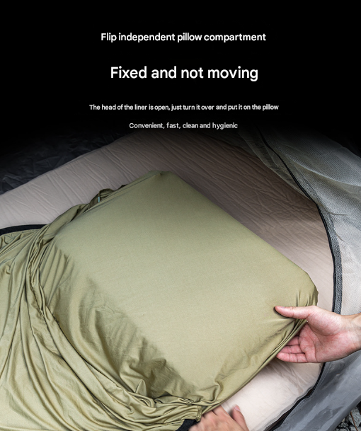 Khaki Ultra-Stretch Sleeping Bag Liner - Portable & Lightweight Envelope Sleep Sack for Camping & Travel