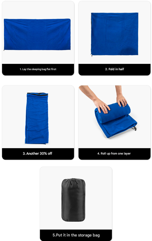 Dark Grey Versatile Double-Sided Fleece Bag Liner - Lightweight & Portable Travel Blanket for Camping & Outdoors