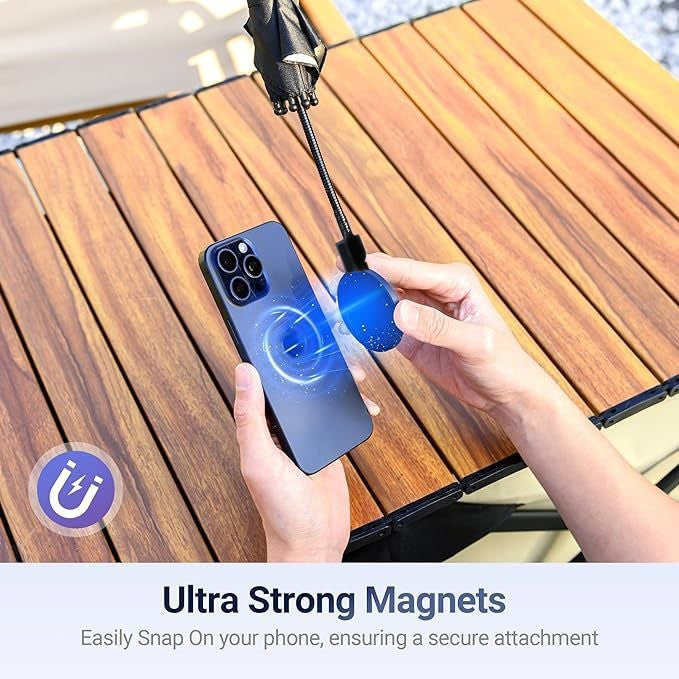 Blue Magnetic Phone Umbrella Sun Shade - Clear Outdoor Screen Visor, Anti-Glare Mini Parasol for iPhone