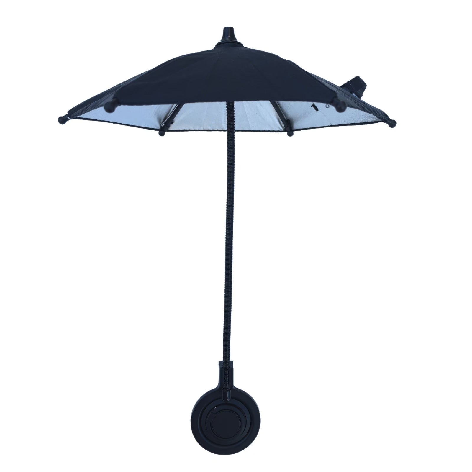 Black Magnetic Phone Umbrella Sun Shade - Clear Outdoor Screen Visor, Anti-Glare Mini Parasol for iPhone