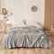 200*230CM Grey Ultra-Soft Dual-Sided Waffle & Plush Fleece Blanket - Large Cozy Throw for Bed & Sofa