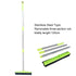 Green and Silver Versatile Pet Hair Remover Rubber Broom & Squeegee - 125cm Adjustable Stainless Steel Handle for Carpets, Floors & Windows