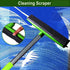 Green and Silver Versatile Pet Hair Remover Rubber Broom & Squeegee - 125cm Adjustable Stainless Steel Handle for Carpets, Floors & Windows
