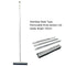 Light Grey and Silver Versatile Pet Hair Remover Rubber Broom & Squeegee - 125cm Adjustable Stainless Steel Handle for Carpets, Floors & Windows