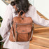 Brown Chic Women's PU Leather Convertible Backpack - Anti-Theft Design, Multi-Pocket Shoulder Bag with Tassel
