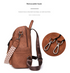 Blue Chic Women's PU Leather Convertible Backpack - Anti-Theft Design, Multi-Pocket Shoulder Bag with Tassel