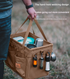 Black Heavy Duty Foldable Outdoor Camping Storage Box - Oxford Cloth Collapsible Gear Organizer Tote with Pockets
