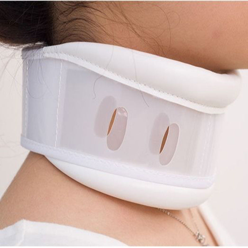 Size L White Adjustable Cervical Collar Neck Brace - Breathable Support for Pain Relief & Posture