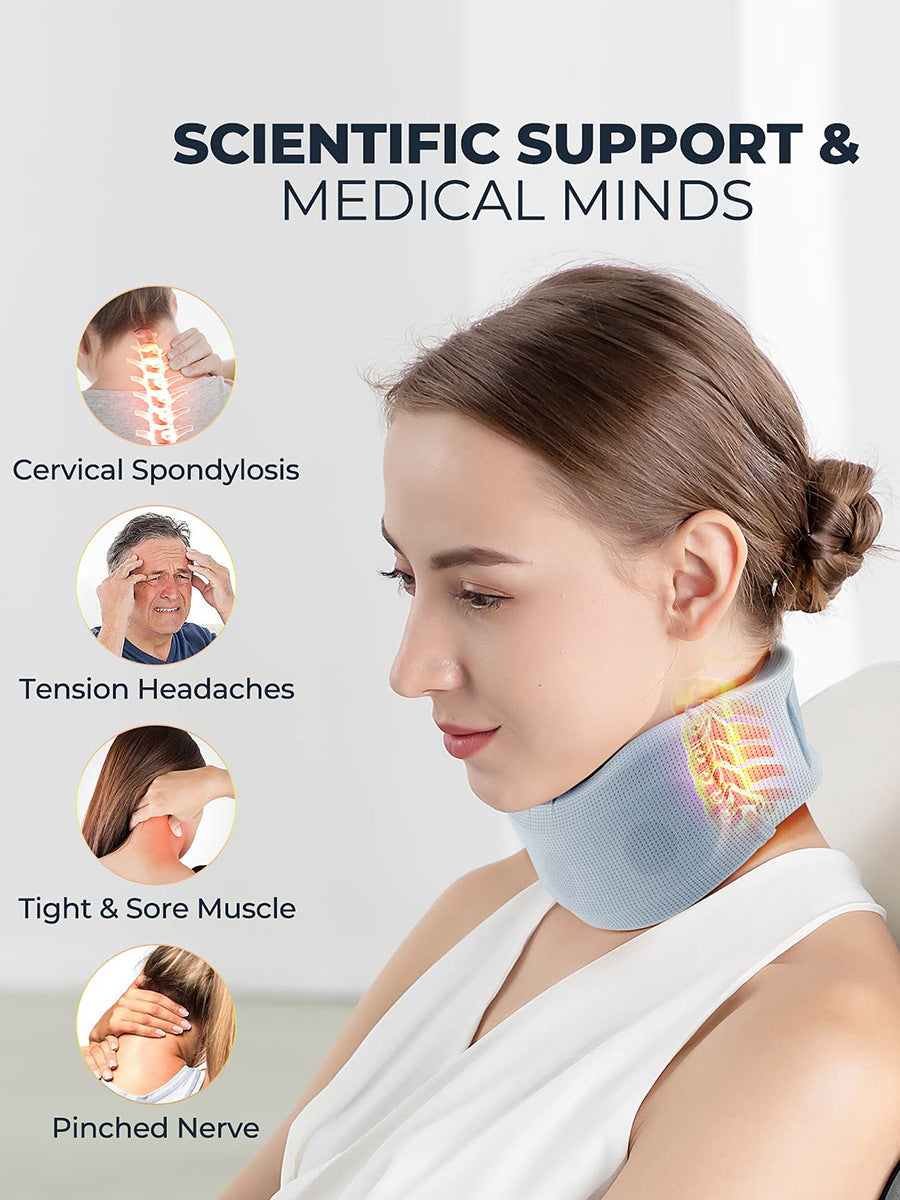 Size S Light Green Ergonomic Neck Support Brace - Soft Cervical Collar for Posture Correction and Pain Relief