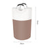 Brown and White Large 90L Freestanding Laundry Hamper - Collapsible Clothes Basket with Aluminum Soft-Grip Handles