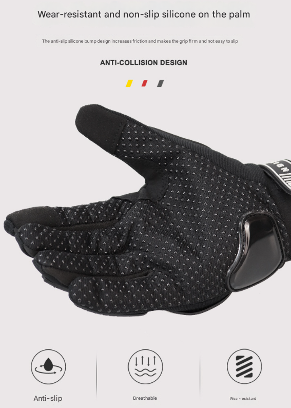 Size L Green and Black Protective Motorcycle Riding Gloves - Hard Knuckle Armour & Touchscreen Fingertips