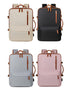 Beige Expandable Laptop Backpack with USB Port - Stylish Travel & Business Daypack