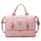 Pink Stylish Quilted Duffel Bag for Travel & Gym - Large Capacity Weekender with Shoe Compartment and Wet Pocket