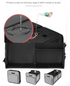 Black Heavy Duty Collapsible Car Boot Organiser - Large 65L Waterproof Trunk Storage Box with Compartments for SUV & Car