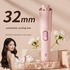 Black Portable Cordless Hair Curler - USB-C Rechargeable Automatic Hair Waver with Ceramic Barrel & Anti-Scald Design