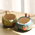 2 Pcs Blue Whimsical Monster Ceramic Succulent Planter - Hand-Painted Character Pot with Drainage