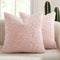 2 Pcs Pink Cozy Teddy Boucle Cushion Cover - Plush Decorative Square Pillow Case for Sofa & Bed