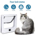 Size XL White 4-Way Locking Pet Flap Door for Cats and Small Dogs - Weatherproof Magnetic Cat Door