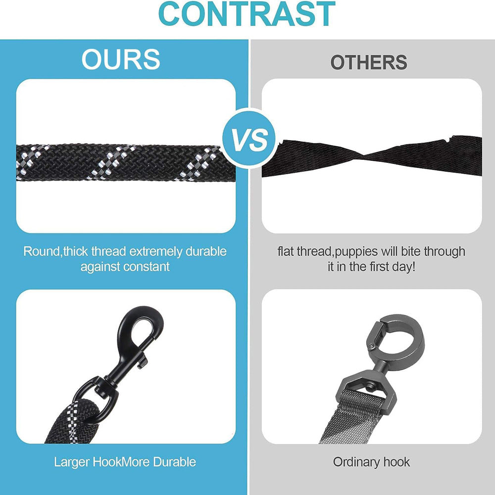 Grey 3-in-1 Tangle-Free Dog Leash for 1-3 Dogs - Heavy Duty Bungee Coupler with Reflective Stitching & Padded Handle