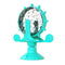 Blue Interactive Pet Treat Dispenser - Spinning Wheel Food Puzzle Toy for Cats & Dogs with Suction Cup Base