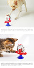 Blue Interactive Pet Treat Dispenser - Spinning Wheel Food Puzzle Toy for Cats & Dogs with Suction Cup Base