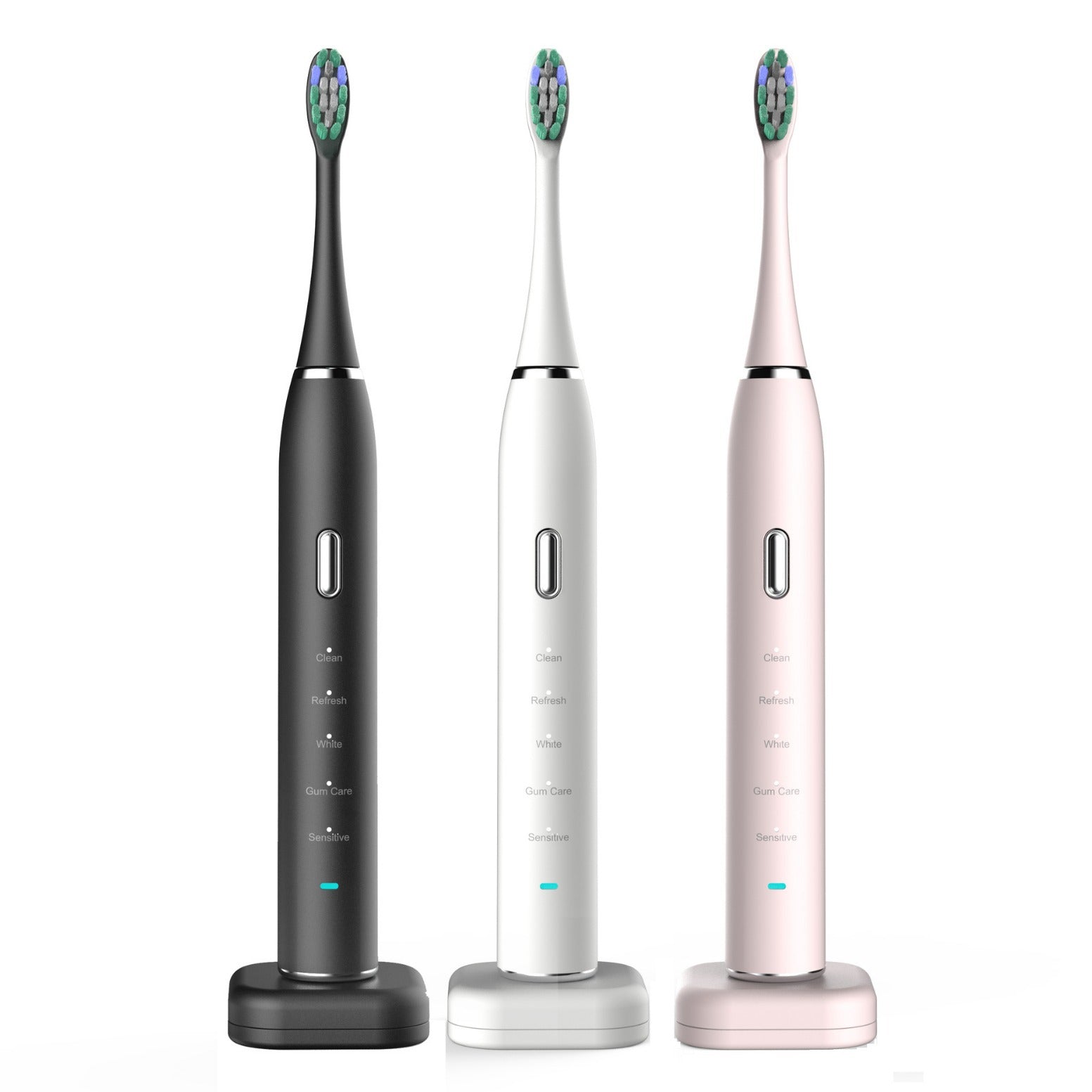 Black Sonic Rechargeable Electric Toothbrush with 8 Heads & Travel Case - 5 Brushing Modes & Smart Timer(USB)