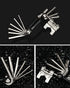 Black and Silver 16 in 1 Bicycle Repair Multi Tool - Compact Folding Bike Tool Kit with Chain Breaker for MTB Road Cycling