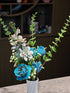 Blue DIY 3D Wooden Flower Bouquet Puzzle Set with Vase - Craft Kit for Kids and Adults