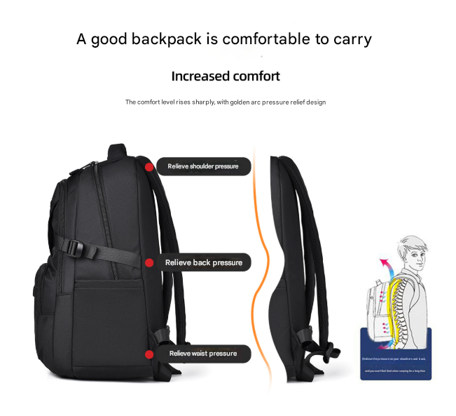 Black Trendy Korean-Style Large-Capacity Backpack for Women - 14
