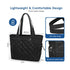 Navy Blue Large Quilted Tennis Tote Bag with Shoe Compartment - Waterproof Lightweight for Men and Women