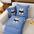 Blue Cap Bear 2-in-1 Foldable Car Pillow Blanket - Cozy 40x40cm Pillow, Unfolds to 100x150cm Blanket for Travel and Office Naps