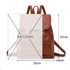 Grey Stylish PU Leather Backpack for Women - Compact Travel Companion
