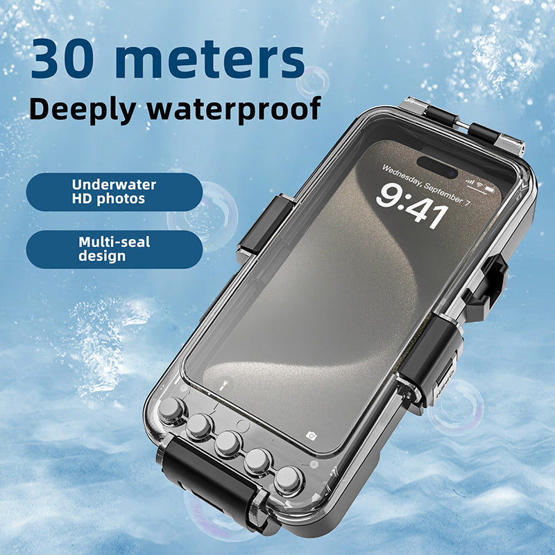 Universal 30m Bluetooth Diving Case for Apple & Samsung - Deep-Water Waterproof Phone Protector