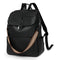 Black Stylish Anti-Theft Backpack for Women - Vintage PU Leather Convertible Rucksack & Shoulder Bag