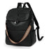 Black Stylish Anti-Theft Backpack for Women - Vintage PU Leather Convertible Rucksack & Shoulder Bag