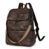 Coffee Stylish Anti-Theft Backpack for Women - Vintage PU Leather Convertible Rucksack & Shoulder Bag