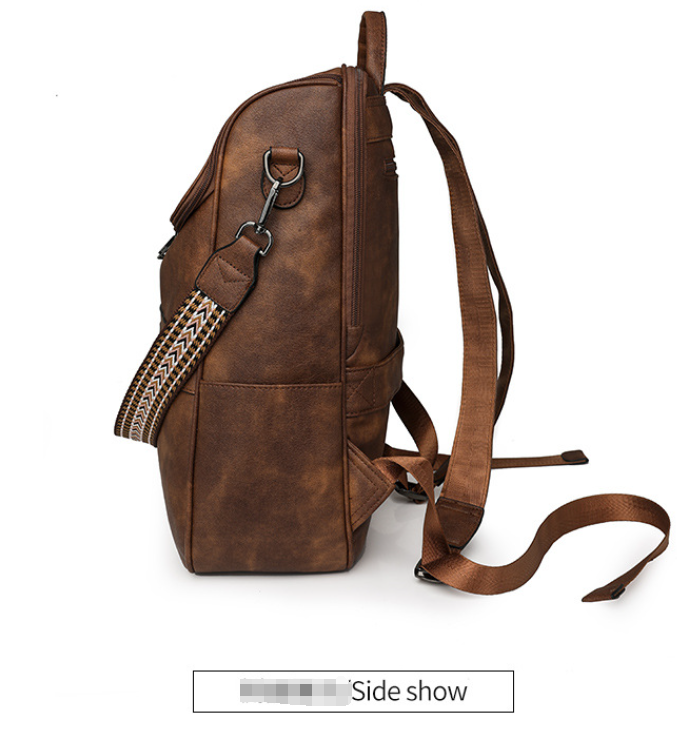 Grey Stylish Anti-Theft Backpack for Women - Vintage PU Leather Convertible Rucksack & Shoulder Bag