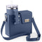 Blue Portable Insulated Water Bottle Carrier Bag with Adjustable Shoulder Strap - Crossbody Drink Holder for Outdoor Activities
