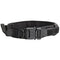XL Black Tactical Dog Collar - Heavy Duty Nylon Pet Collar for Medium & Large Dogs, Adjustable (3.8cm Width)