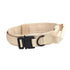 M Khaki Tactical Dog Collar - Heavy Duty Nylon Pet Collar for Medium & Large Dogs, Adjustable (3.8cm Width)