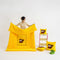 Yellow Little Squirrel - 2-in-1 Foldable Car Pillow Blanket - Cozy 40x40cm Pillow, Unfolds to 100x150cm Blanket for Travel and Office Naps