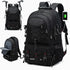 Black 40L Large Capacity Travel Backpack - Water-Resistant Hiking Rucksack with USB Charging Port