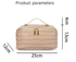 Grey Chic Croc-Embossed Travel Makeup Case Large Capacity Cosmetic Organizer Bag