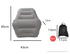 Grey Ultralight Inflatable Lumbar Support Pillow - Portable Ergonomic Back Cushion for Travel, Office & Car
