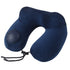 Navy Blue Press-to-Inflate Travel Neck Pillow - Ergonomic U-Shaped Cushion for Airplane and Car