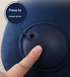 Navy Blue Press-to-Inflate Travel Neck Pillow - Ergonomic U-Shaped Cushion for Airplane and Car