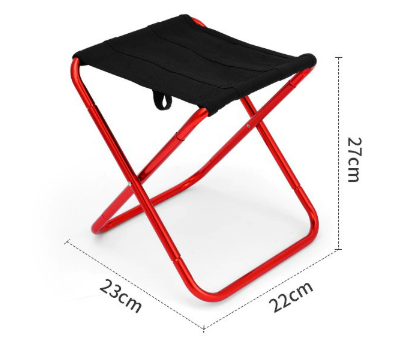 Small Red Ultralight Portable Folding Camping Stool - Compact Aluminum Chair for Hiking, Fishing & Outdoor Events